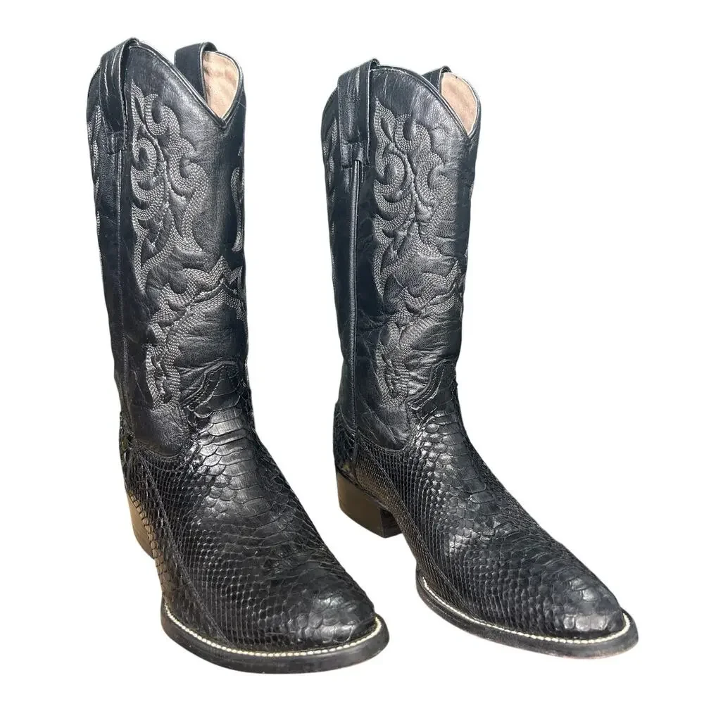 Circle G by Corral Men's Black Python Snakeskin Cowboy Boots Size 7.5 D